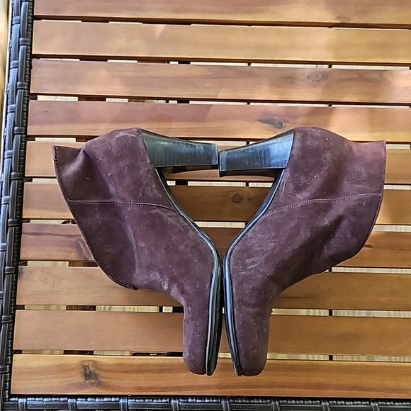 A2 by Aerosoles Slip On Brown Heeled Ankle Boots 9M - Picture 5 of 11